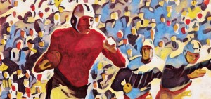 1937 Vintage Football Art Running Back Artwork